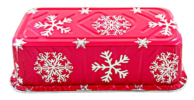 2 lb. Red Holiday Snowflake Loaf Bread Pan (NO LIDS) 200/CS