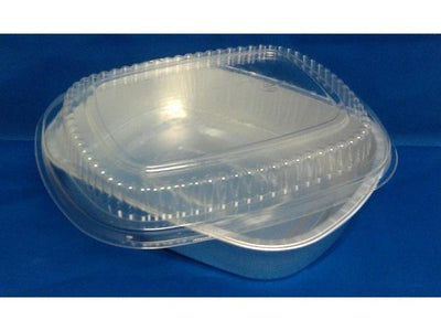 Large Silver Entrée Pan w/Clear Dome Lid