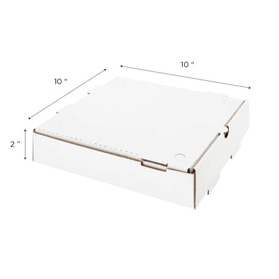 10"x10"x2" WHITE Corrugated Pizza Box - 50/CASE