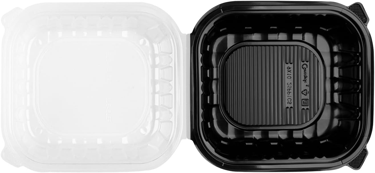 Karat 10.25"x9" Premium PP Hinged Container, Take Out Food Containers - 150/Case
