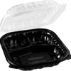 Karat 10.25"x9" (3-Compartments) Premium PP Hinged Container, Take Out Food Containers - 150/Case