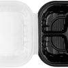 Karat 10.25"x9" (3-Compartments) Premium PP Hinged Container, Take Out Food Containers - 150/Case