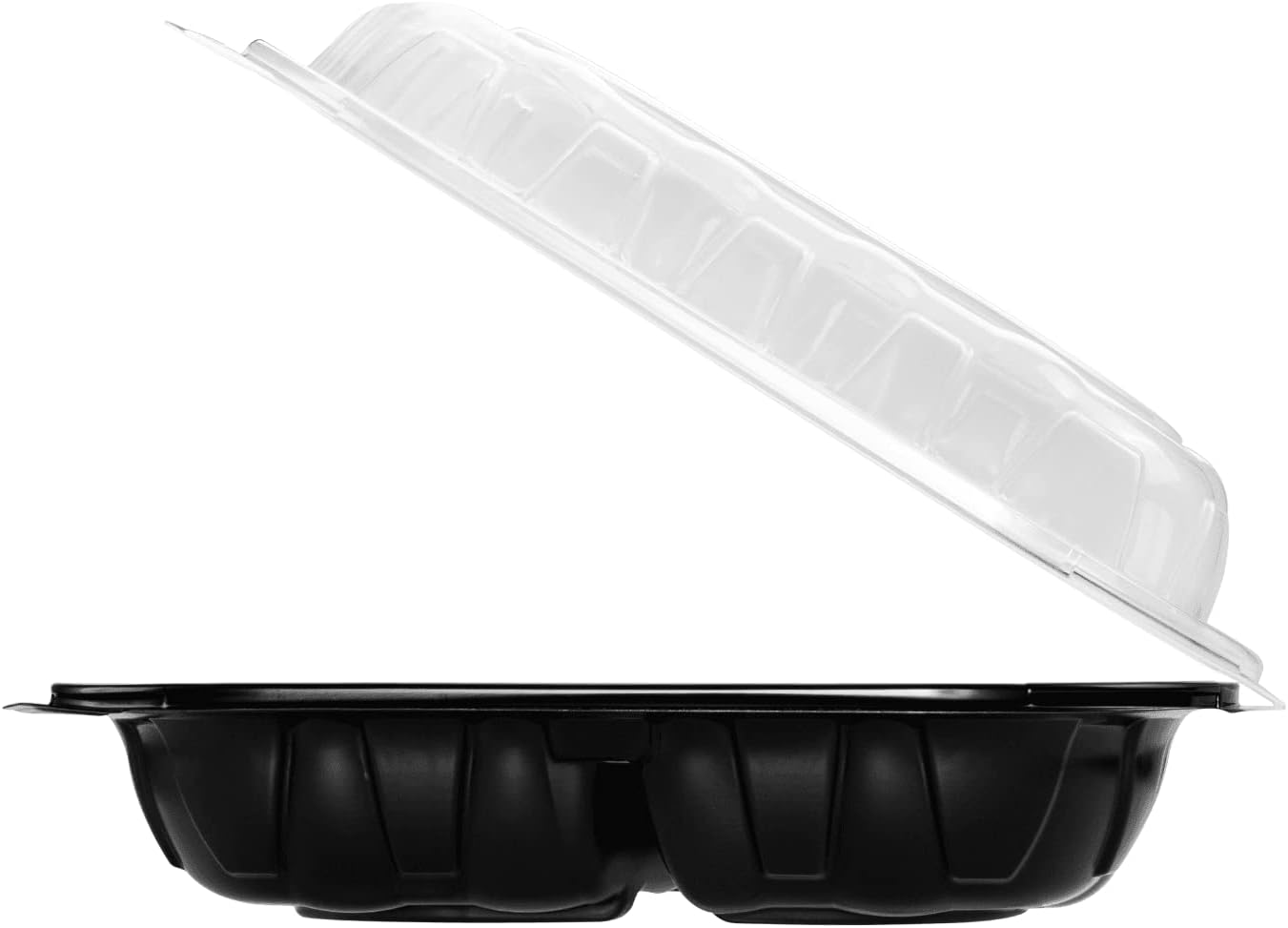 Karat 10.25"x9" (3-Compartments) Premium PP Hinged Container, Take Out Food Containers - 150/Case
