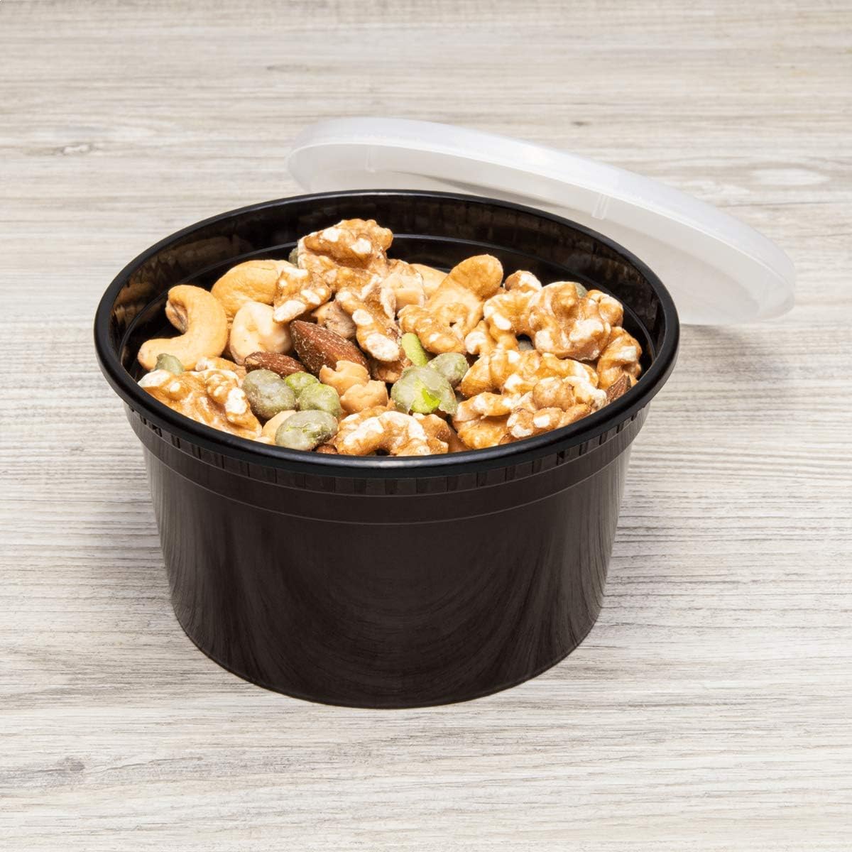12 oz. Round Microwaveable Deli Container Combo Pack (Black) 240/Case