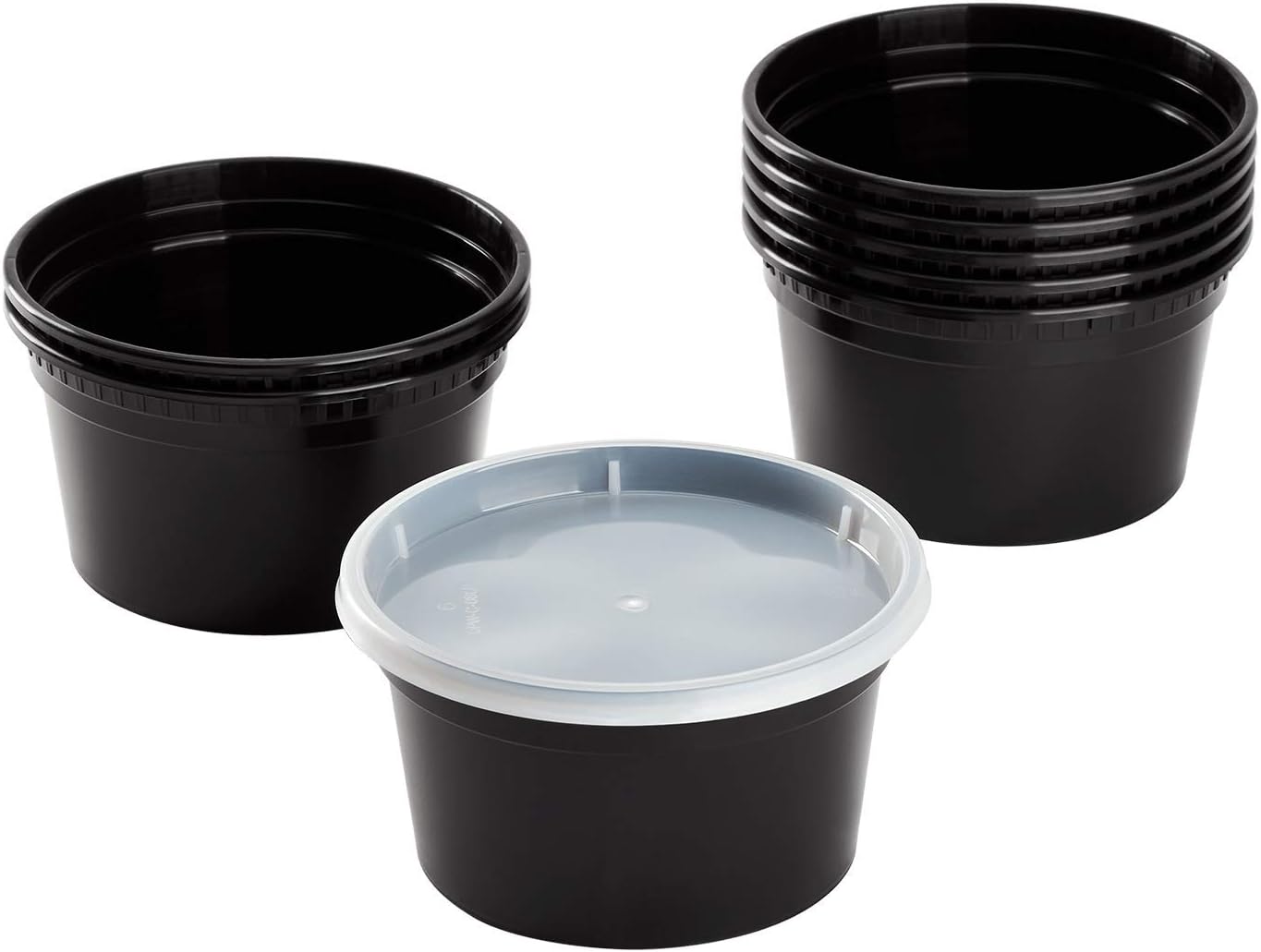 12 oz. Round Microwaveable Deli Container Combo Pack (Black) 240/Case