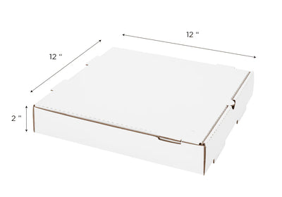 12"x12"x2" WHITE Corrugated Pizza Box - 50/CASE
