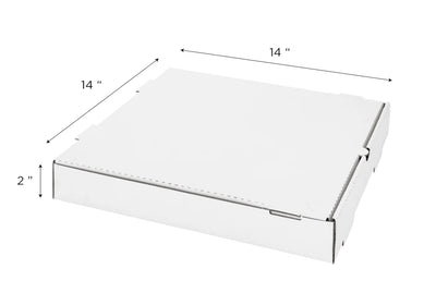 14"x14"x2" WHITE Corrugated Pizza Box - 50/CASE