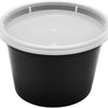 16 oz. Round Microwaveable Deli Container Combo Pack (Black) 240/Case