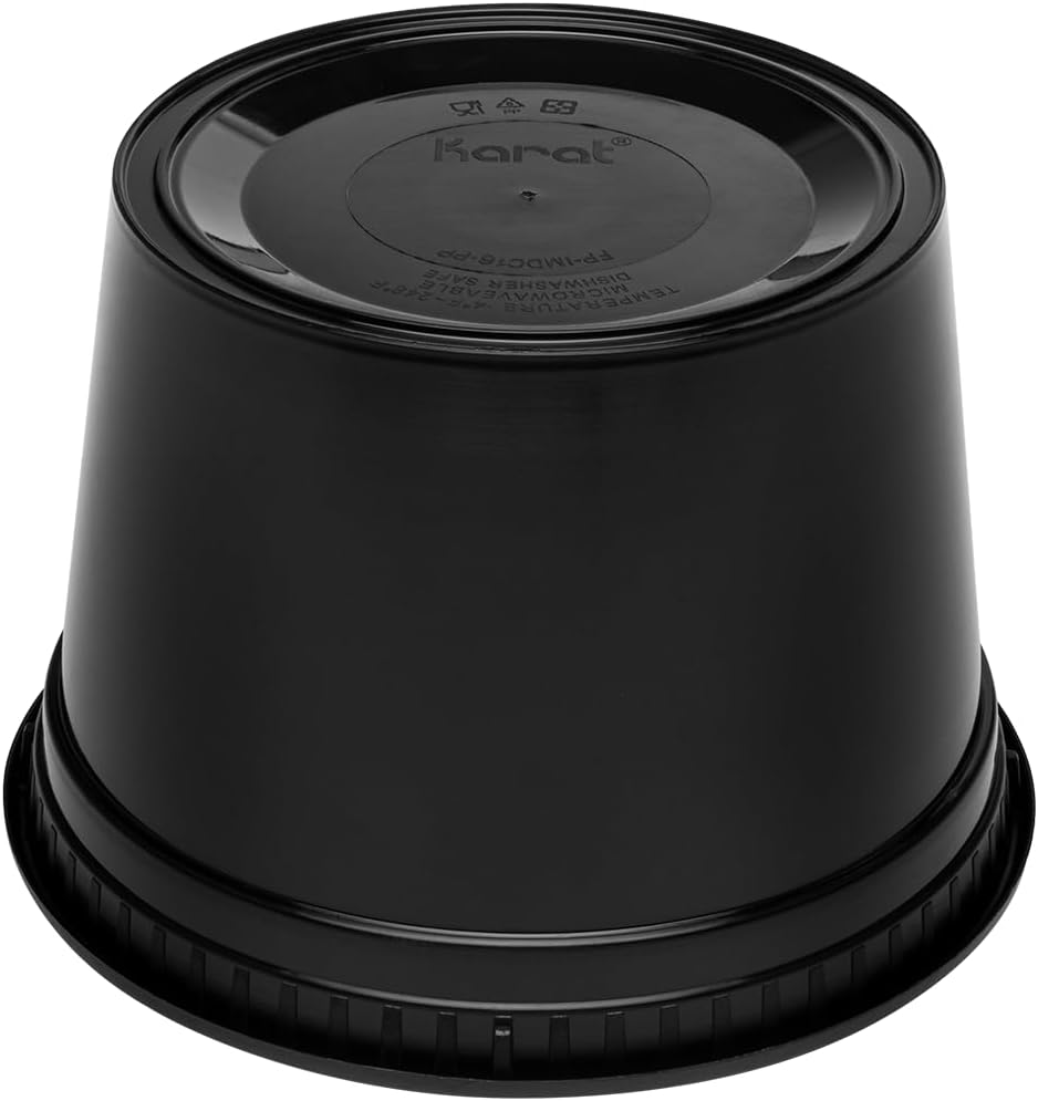 16 oz. Round Microwaveable Deli Container Combo Pack (Black) 240/Case