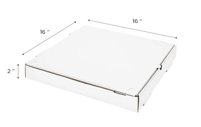 16"x16"x2" WHITE Corrugated Pizza Box - 50/CASE