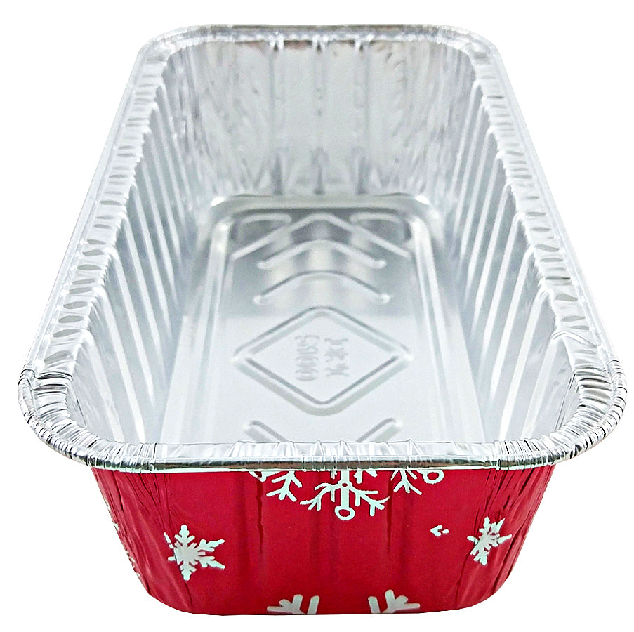 2 lb. Red Holiday Snowflake Loaf Bread Pan (NO LIDS) 200/CS