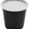24 oz. Round Microwaveable Deli Container Combo Pack (Black) 240/Case