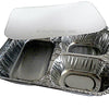 3 Compartment Oblong Take-Out Foil Pan w/Board Lid