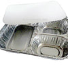 3 Compartment Oblong Take-Out Foil Pan w/Board Lid