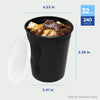 32 oz. Round Microwaveable Deli Container Combo Pack (Black) 240/Case