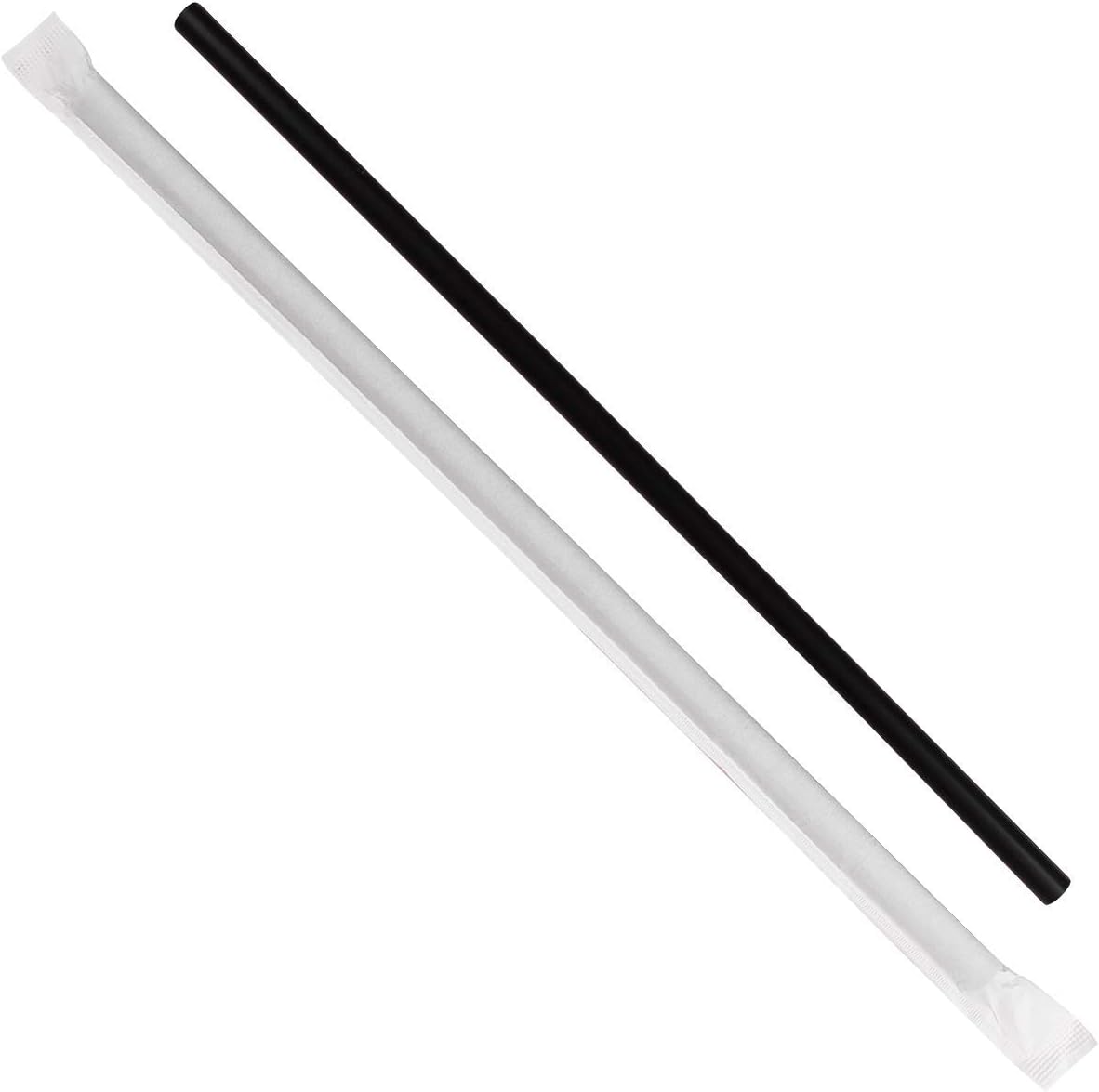 10.25" BLACK Giant Wrapped Straw 4x300/CASE