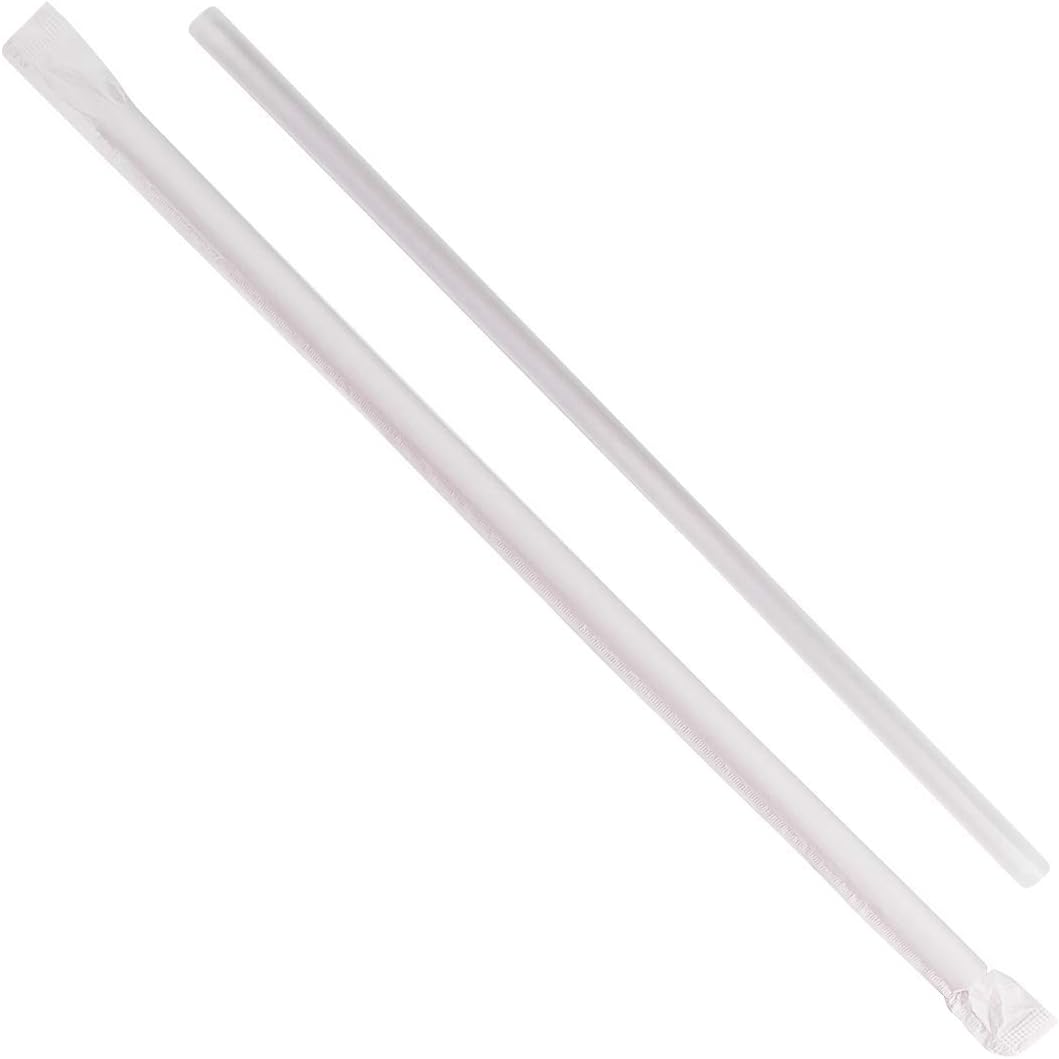 7 3/4" Jumbo Clear Wrapped Straw 500/PK