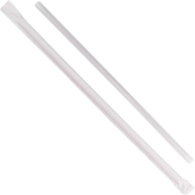 10.25" CLEAR Giant Wrapped Straw 4x300/CASE
