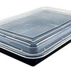 58 oz. Rectangular Black Microwaveable Container w/Lid Combo 150/CS