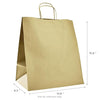 LARGE 13.9” x 15.9” x 9.3" Natural Brown Paper Shopping Bag with Handles 200/CS