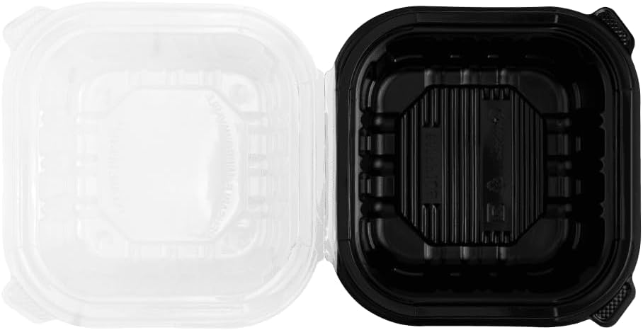 Karat 6"x6" Premium PP Hinged Container, Take Out Food Containers - 300/Case