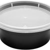 8 oz. Round Microwaveable Deli Container Combo Pack (Black) 240/Case