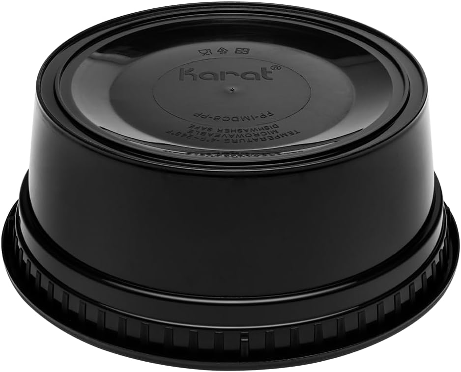 8 oz. Round Microwaveable Deli Container Combo Pack (Black) 240/Case