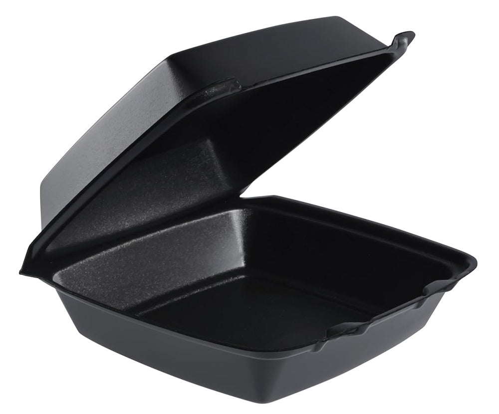 Dart 9x9 BLACK Large Foam Hinged Container 200/CS