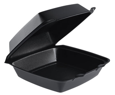 Dart 8x8 BLACK Medium Foam Hinged Container 200/CS