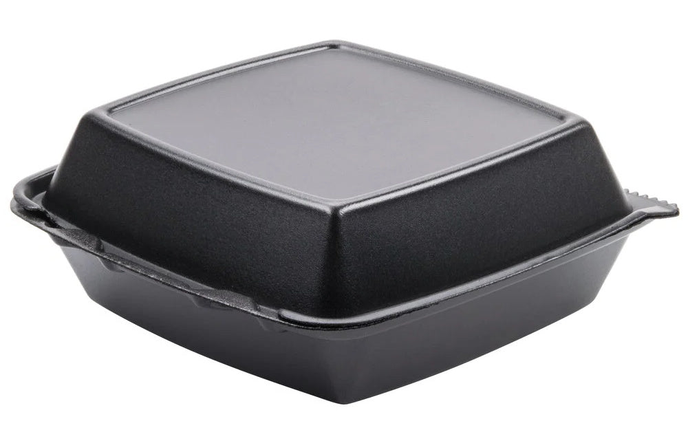 Dart 9x9 BLACK Large Foam Hinged Container 200/CS