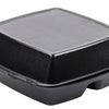 Dart 9x9 Large BLACK Foam Hinged Container 3-Compartment 200/CS