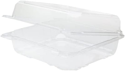 Karat 8"x8" Clear PET Hinged Food Containers - 250/CASE