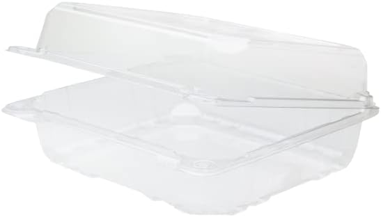 Karat 9"x9" Clear PET Hinged Food Containers - 200/CASE