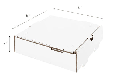 8"x8"x2" WHITE Corrugated Pizza Box - 50/CASE