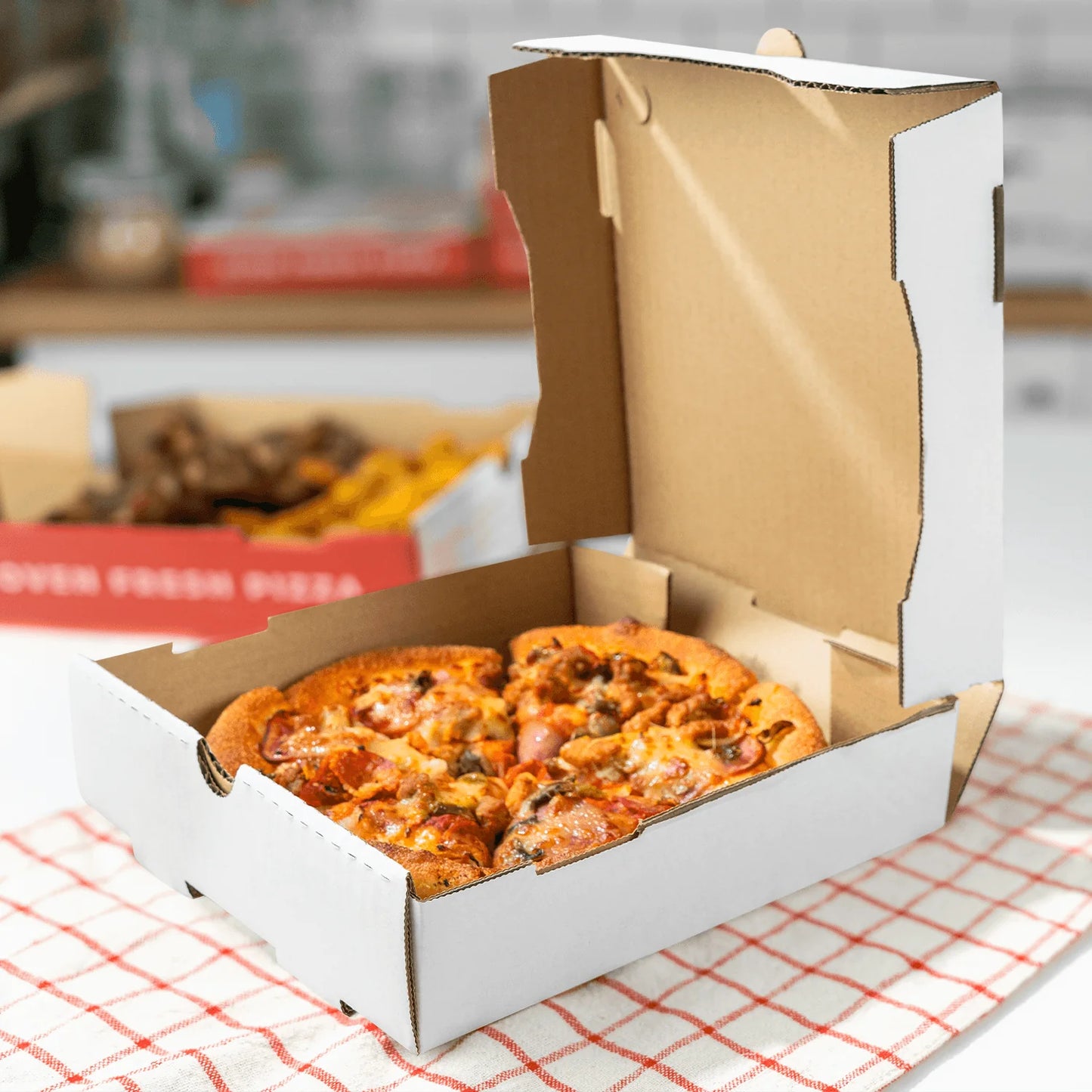 12"x12"x2" WHITE Corrugated Pizza Box - 50/CASE