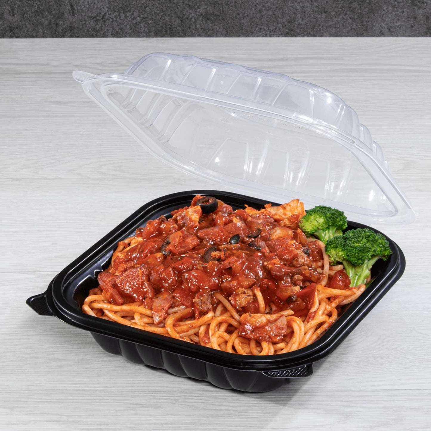 Karat 8"x8" Premium PP Hinged Container, Take Out Food Containers - 150/Case