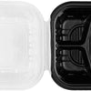 Karat 8"x8" (3-Compartments) Premium PP Hinged Container, Take Out Food Containers - 150/Case