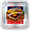 Square Red Holiday Christmas Cake Aluminum Foil Pan w/Clear Dome Lid Disposable Baking Tins (Pack of 100 Sets)