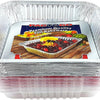 Square Red Holiday Christmas Cake Aluminum Foil Pan w/Clear Dome Lid Disposable Baking Tins (Pack of 100 Sets)