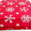 Square Red Holiday Christmas Cake Aluminum Foil Pan w/Clear Dome Lid Disposable Baking Tins (Pack of 100 Sets)