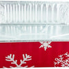 Square Red Holiday Christmas Cake Aluminum Foil Pan w/Clear Dome Lid Disposable Baking Tins (Pack of 100 Sets)