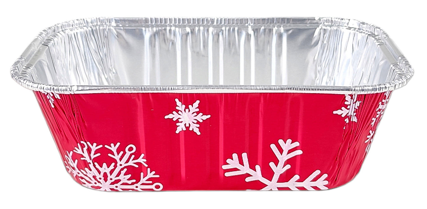 1 lb. Red Holiday Mini-Loaf Snowflake Pan (NO LIDS) 200/CS