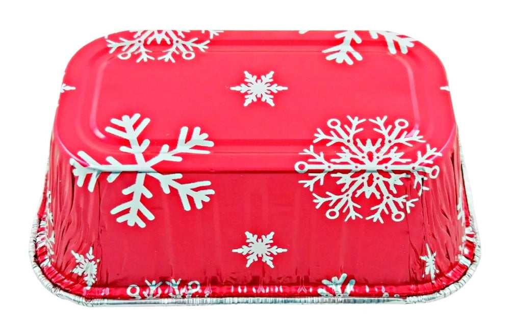 1 lb. Red Holiday Mini-Loaf Snowflake Pan (NO LIDS) 200/CS