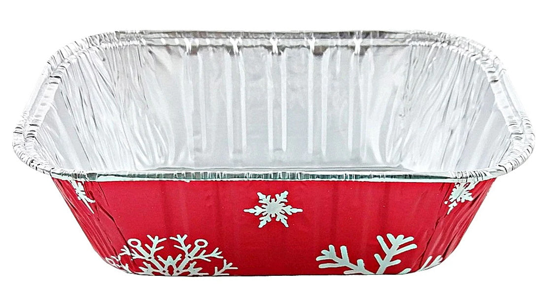 1 lb. Red Holiday Mini-Loaf Snowflake Pan (NO LIDS) 200/CS