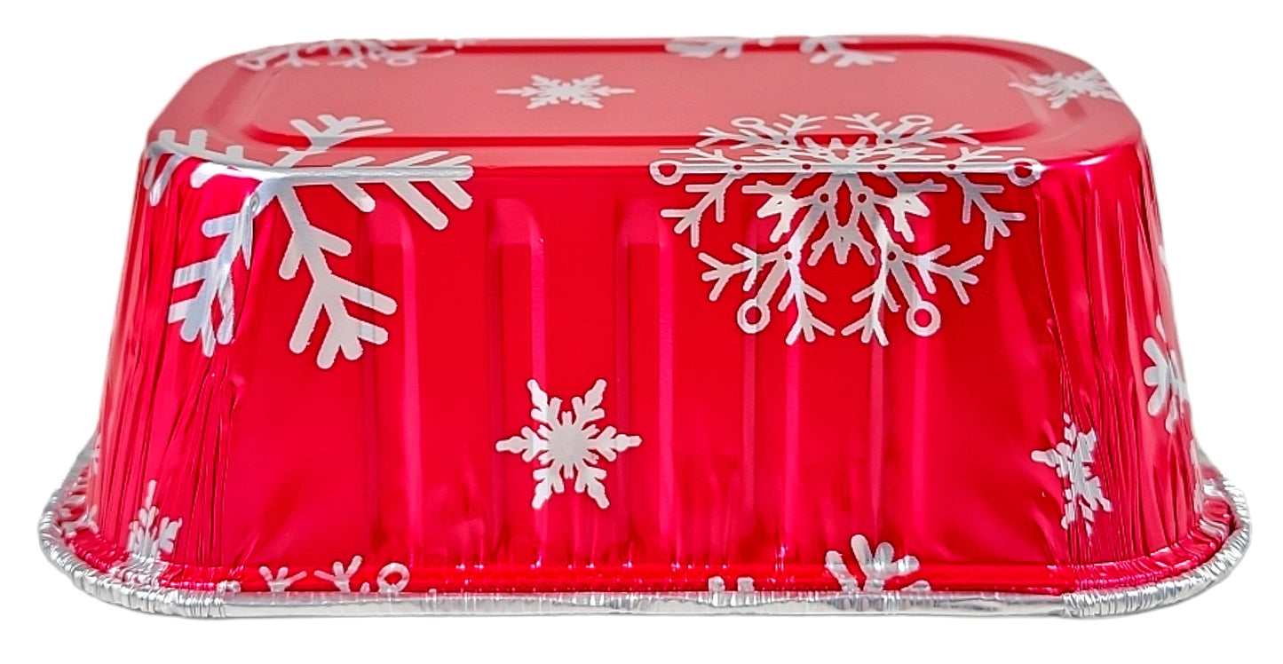 1 lb. Red Holiday Mini-Loaf Snowflake Pan (NO LIDS) 200/CS