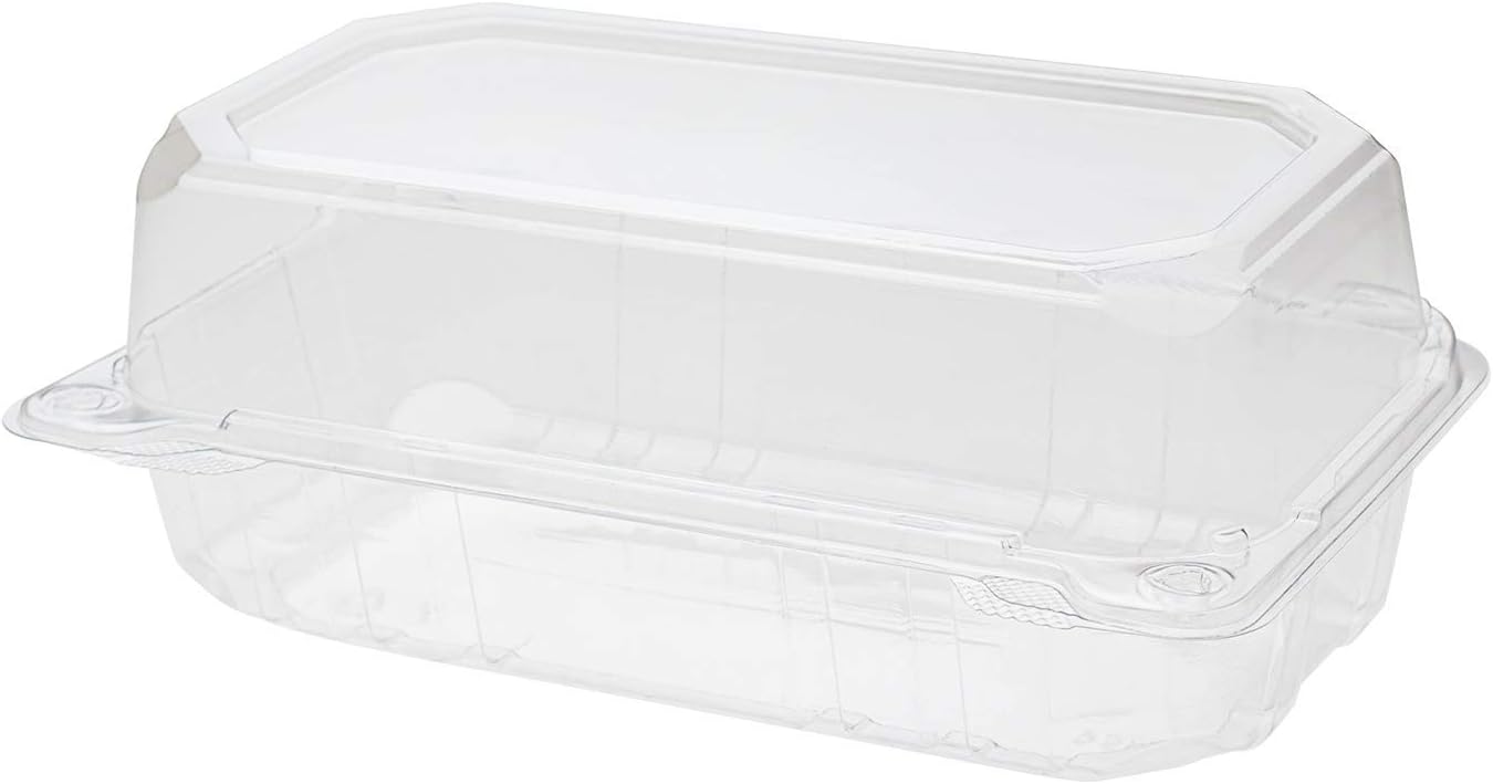 Karat 9"x5" Clear PET Hinged Food Containers - 250/CASE
