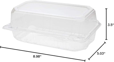 Karat 9"x5" Clear PET Hinged Food Containers - 250/CASE