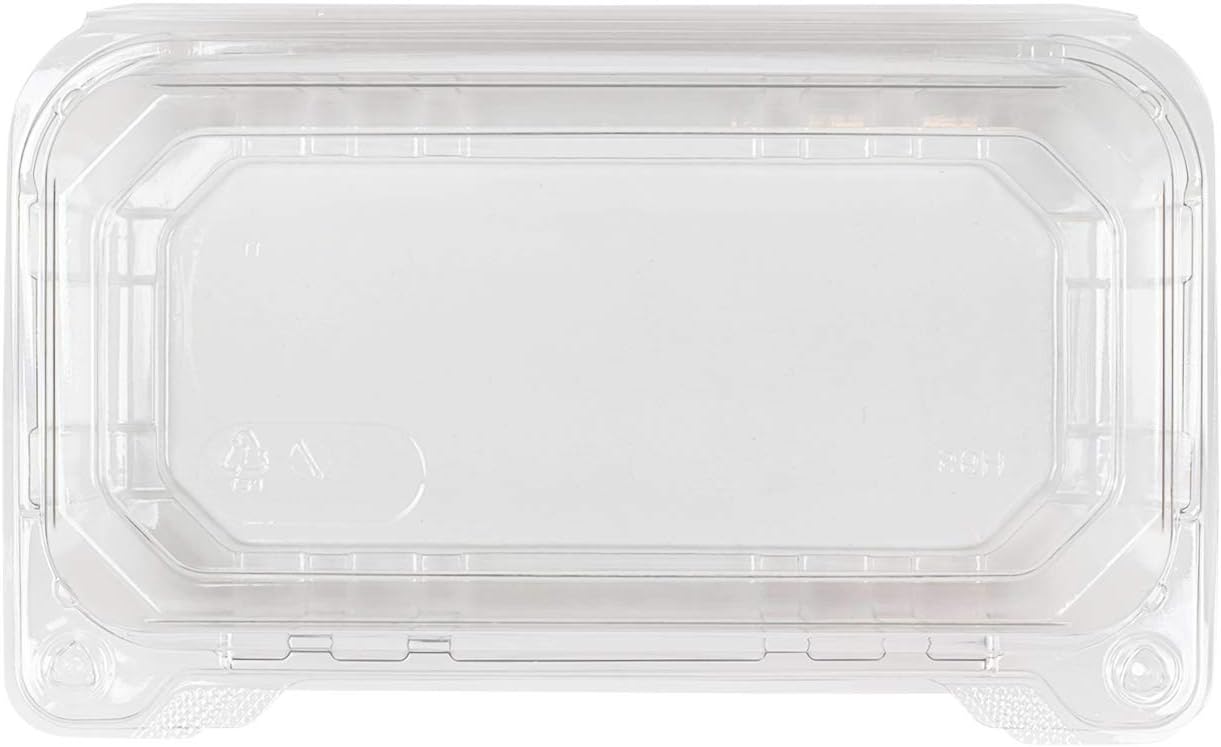 Karat 9"x5" Clear PET Hinged Food Containers - 250/CASE
