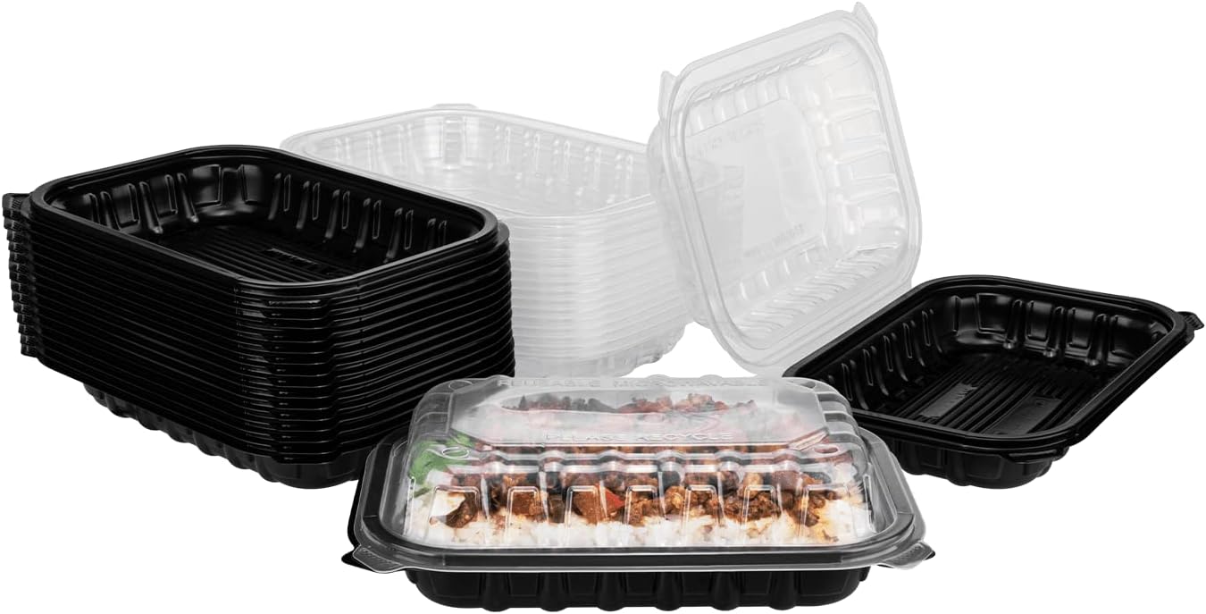 Karat 9"x6" Premium PP Hinged Container, Take Out Food Containers - 150/Case