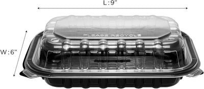 Karat 9"x6" Premium PP Hinged Container, Take Out Food Containers - 150/Case